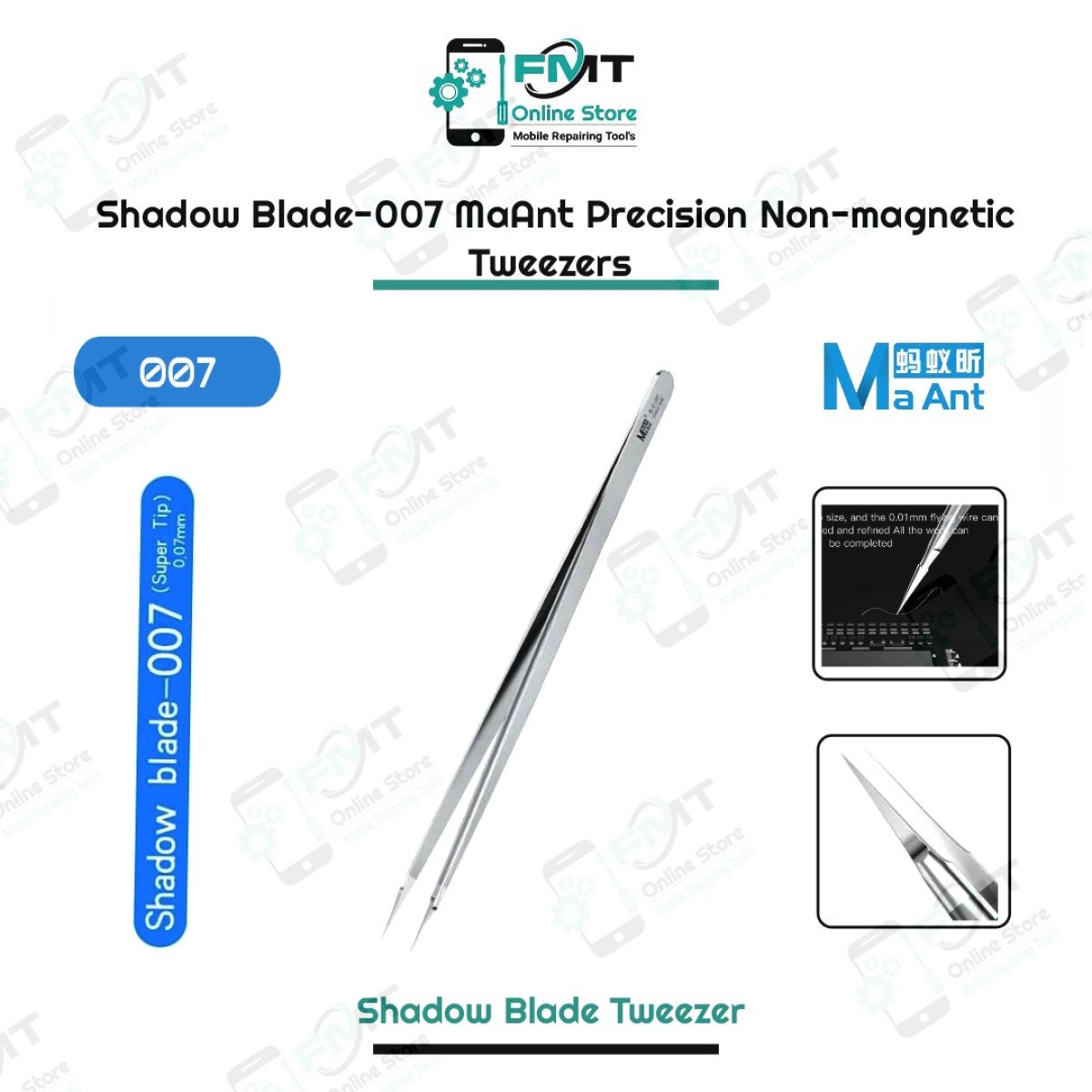Shadow Blade-007 MaAnt 3D Precision Non-magnetic Tweezers