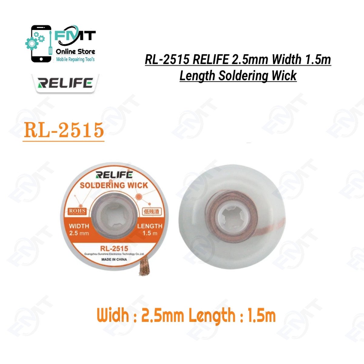 RL-2515 RELIFE 2.5mm Width 1.5m Length Soldering Wick