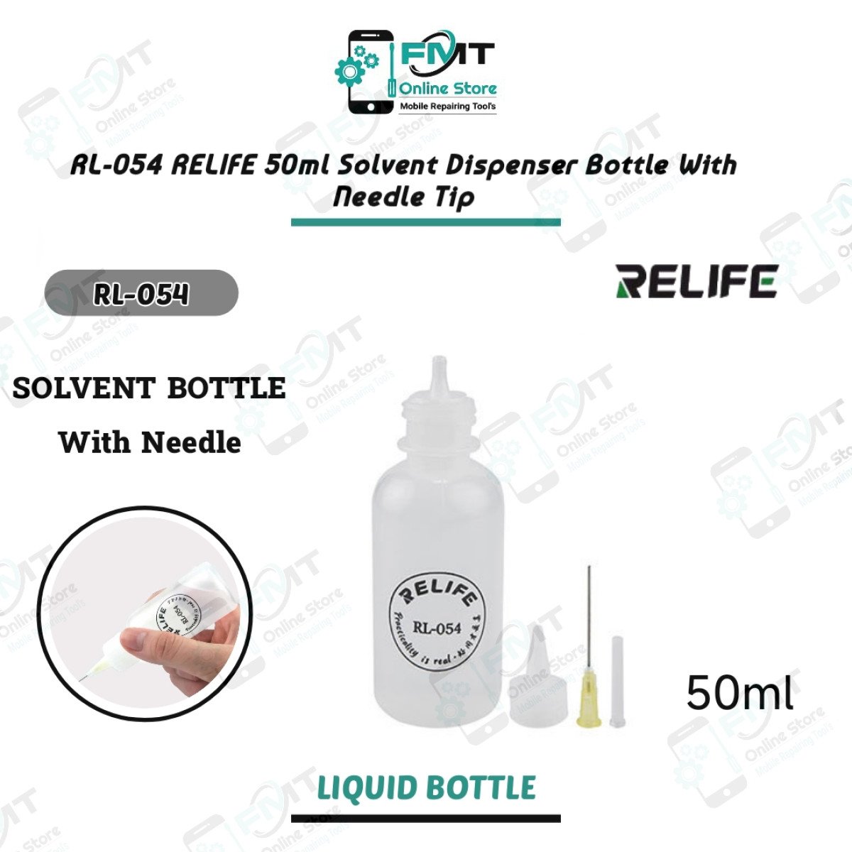 RL-054 RELIFE 50ML Solvent Dispenser Bottle With Needle Tip