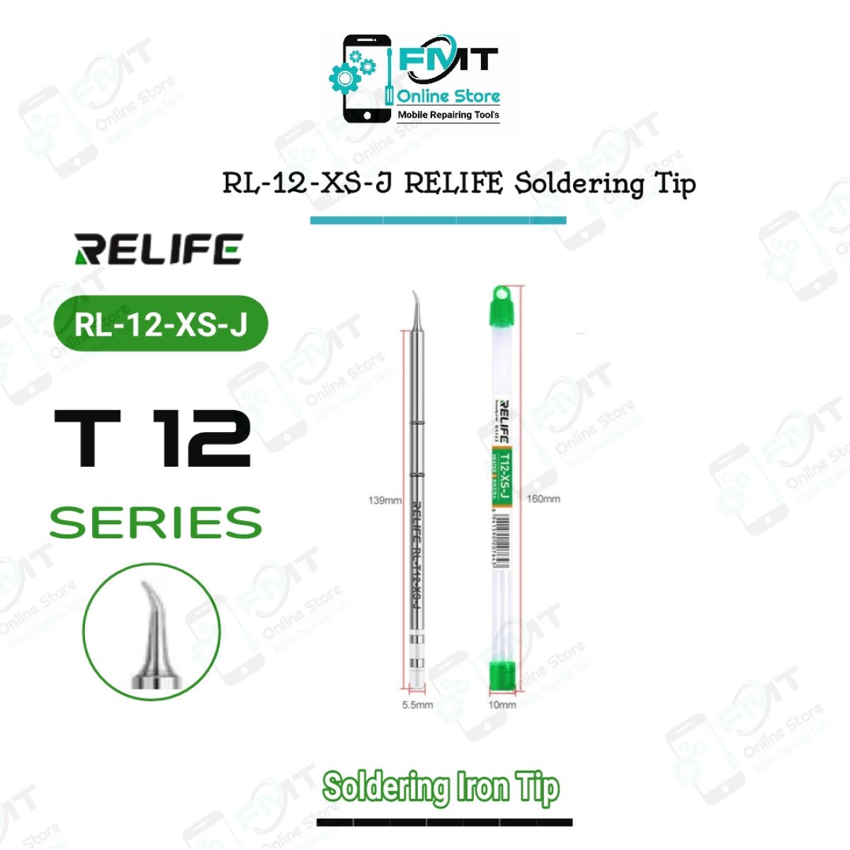 RL-T12-XS-J RELIFE Bend Universal T12 Soldering Tip