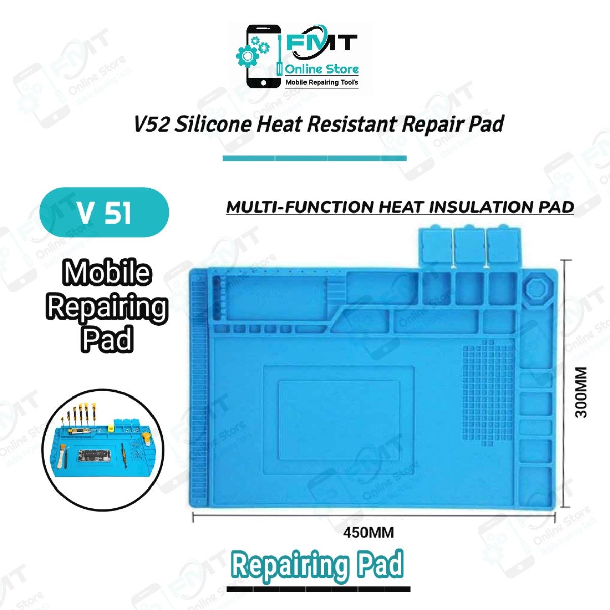 V51 450mm*300mm Silicone Heat Resistant  Pad