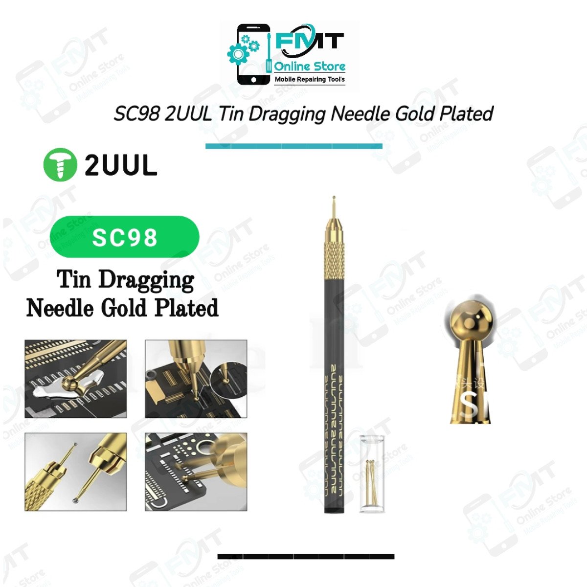 SC98 2UUL Tin Dragging Needle Gold Plated Set