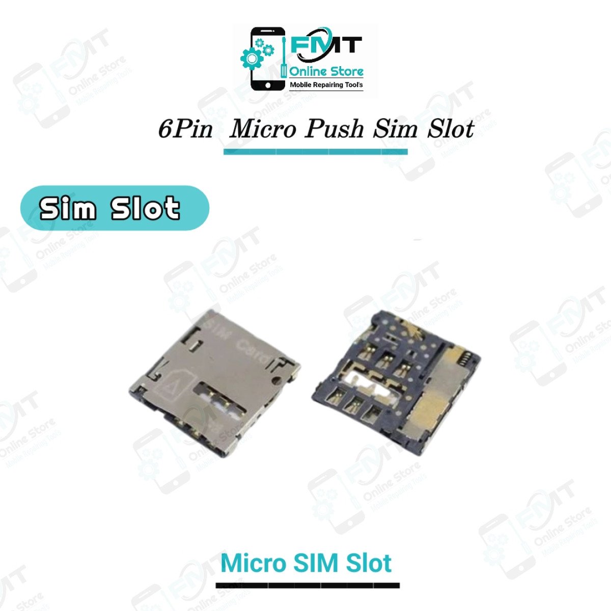 6Pin Micro Push Sim Slot