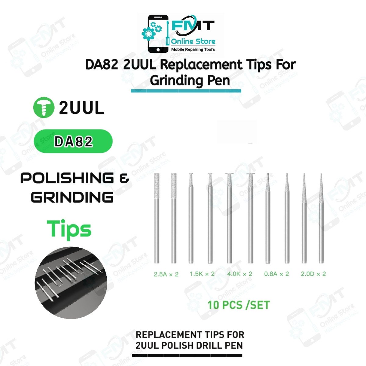 DA82 2UUL Replacement Tips 10pcs Set