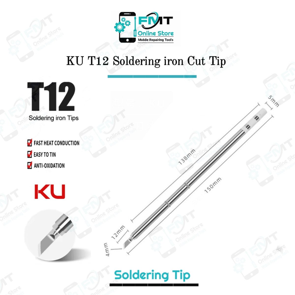 KU T12 Soldering iron Small Cut Tip