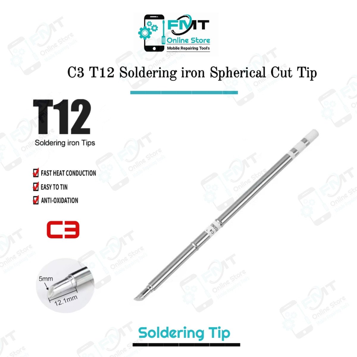 C3 T12 Soldering iron Spherical Cut Tip