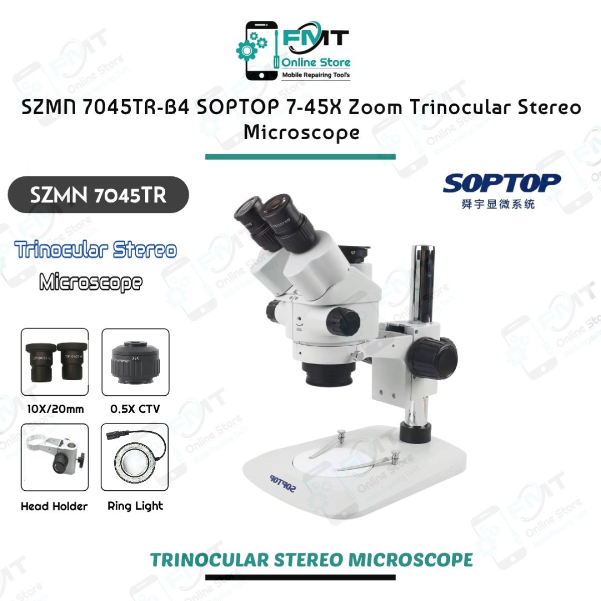 SZMN 7045TR SOPTOP 7X-45X  Zoom Stereo Microscope