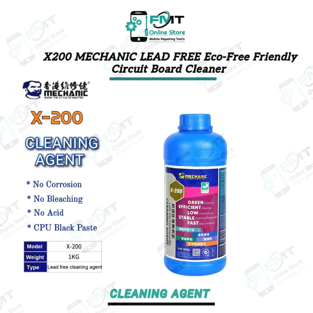 X200 MECHANIC LEAD FREE Eco-Free Friendly Circuit Board Cleaner