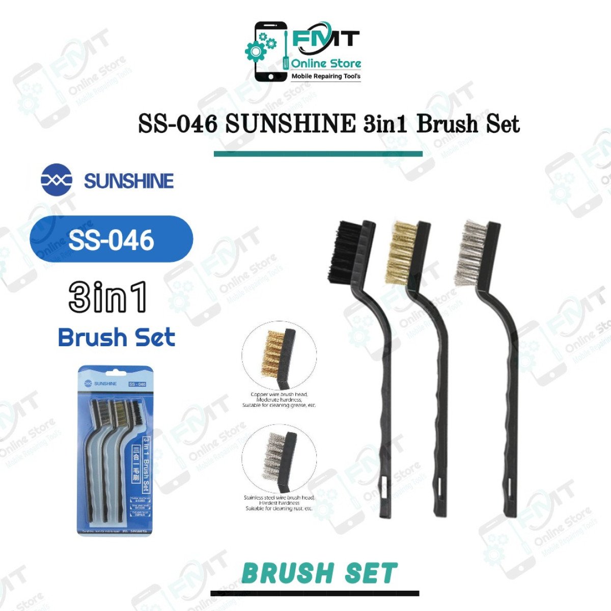 SS-046 SUNSHINE 3in1 Brush Set