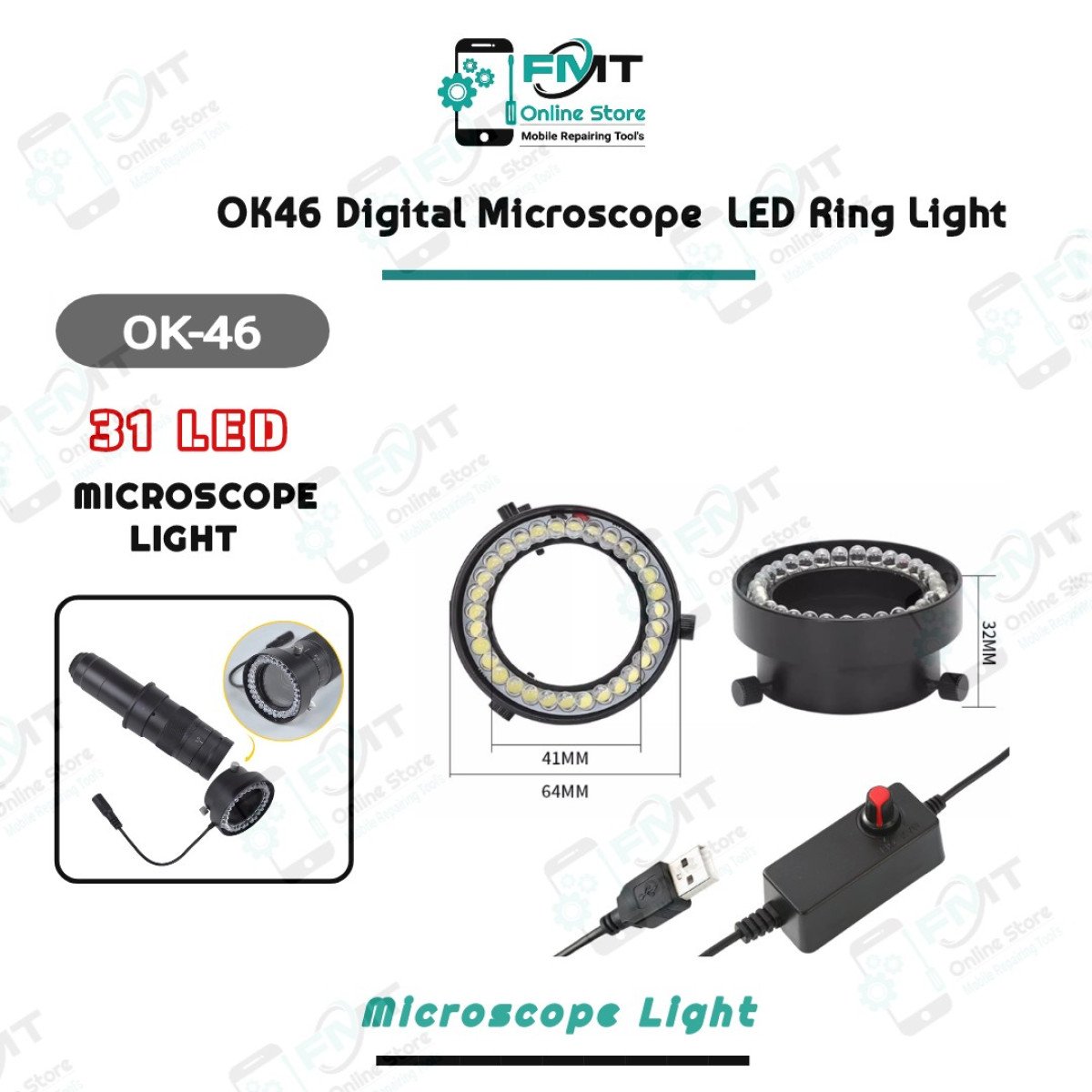 OK46 31 LED Digital Microscope LED Ring Light