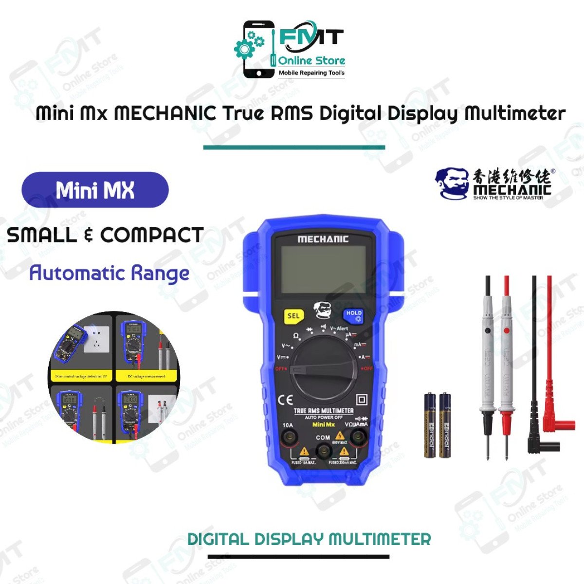 Mini Mx MECHANIC True RMS Digital Display Multimeter