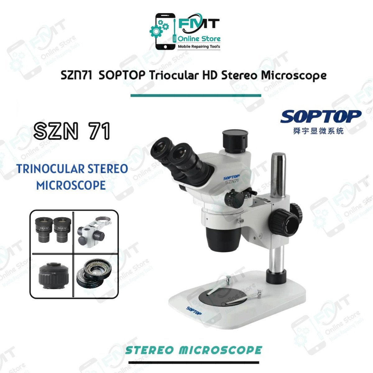 SZN71 SOPTOP Triocular HD Stereo Microscope