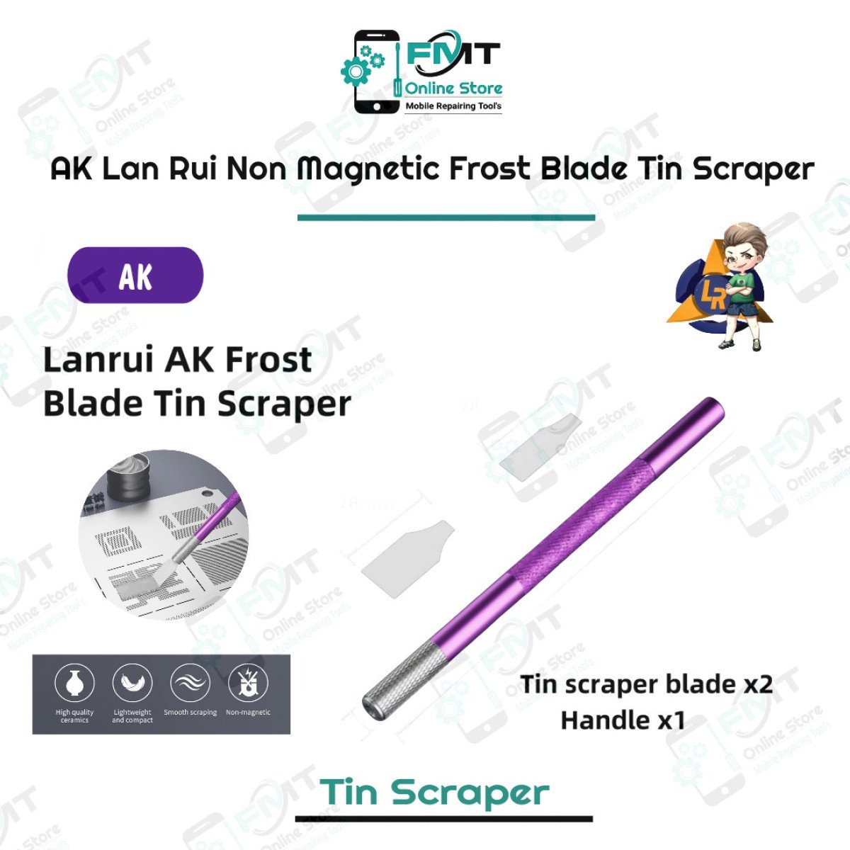 AK Lan Rui Non-Magnetic Frost Blade Tin Scraper