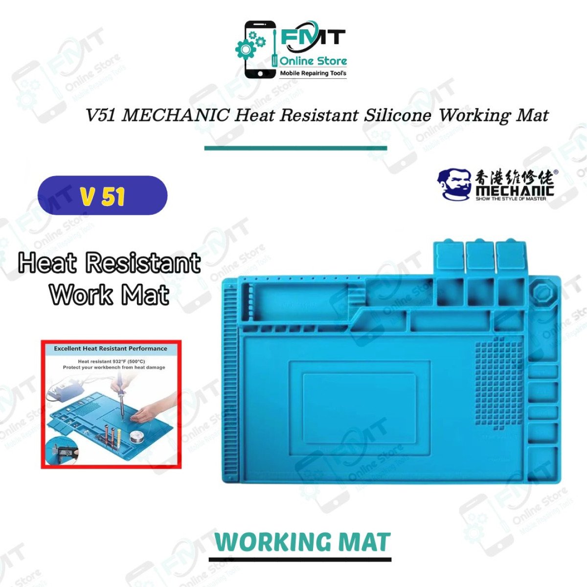 V51 MECHANIC Heat Resistant Silicone Working Mat