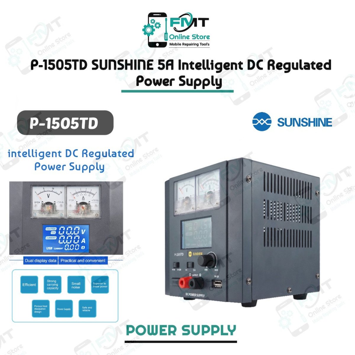 P-1505TD SUNSHINE 5A Intelligent DC Regulated Power Supply