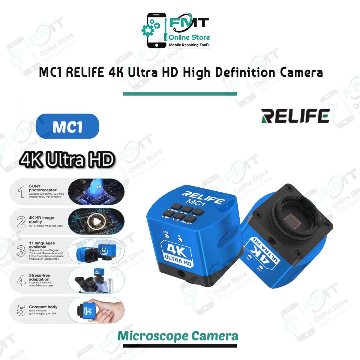 MC1 RELIFE 4K Ultra HD High Definition Microscope Camera.