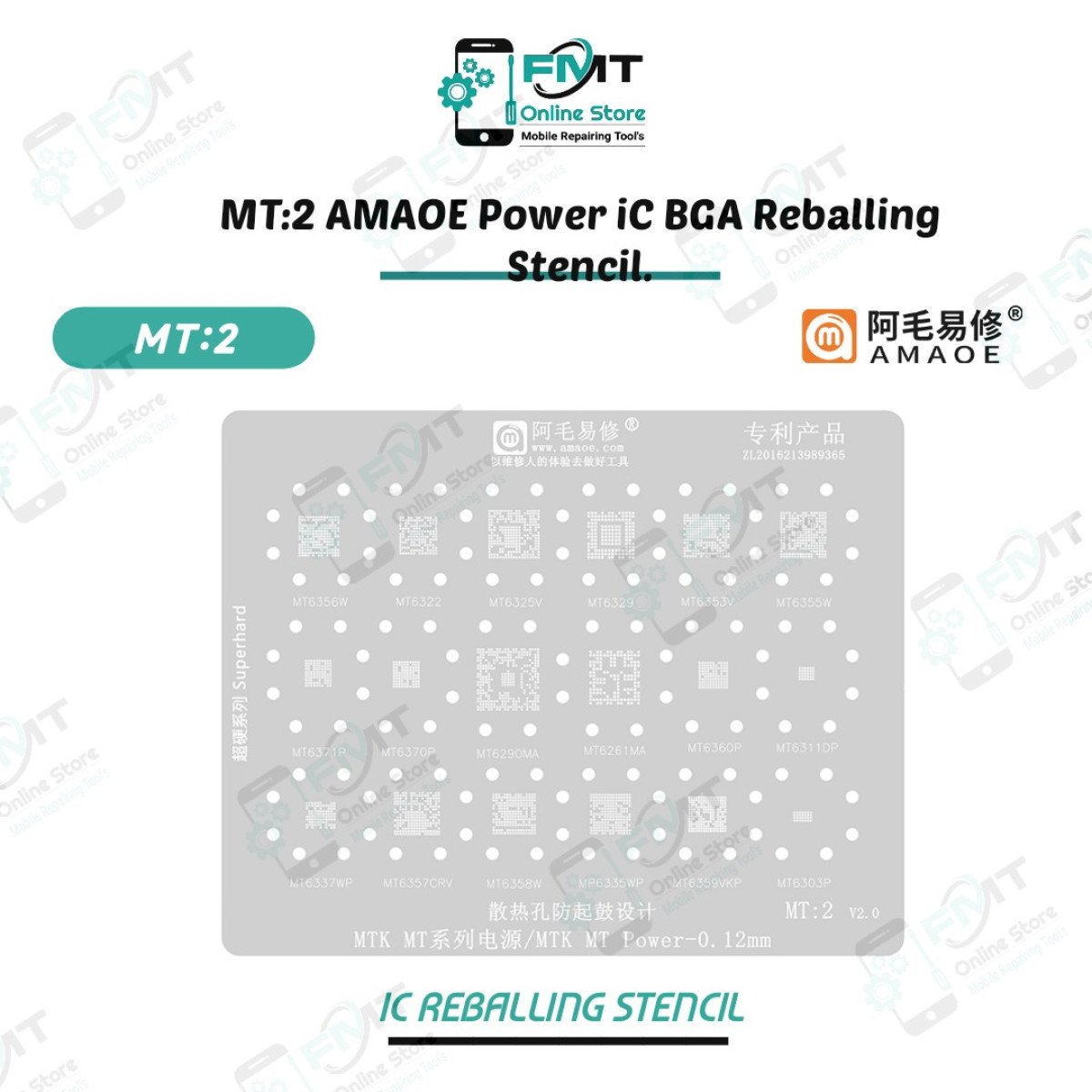MT:2 AMAOE Power iC BGA Reballing Stencil