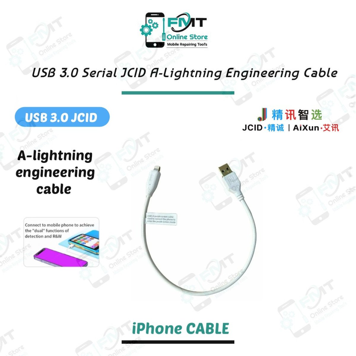 USB3.0 Serial JCID A-Lightning Engineering Cable For iPhone