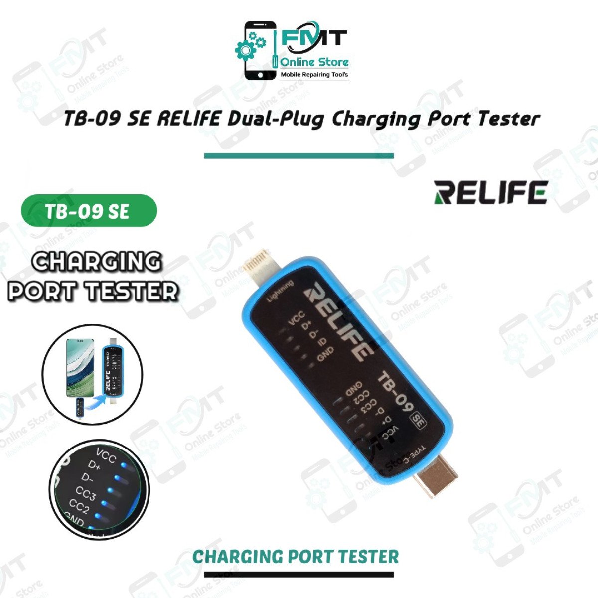TB-09 SE RELIFE Dual-Plug Charging Port Tester