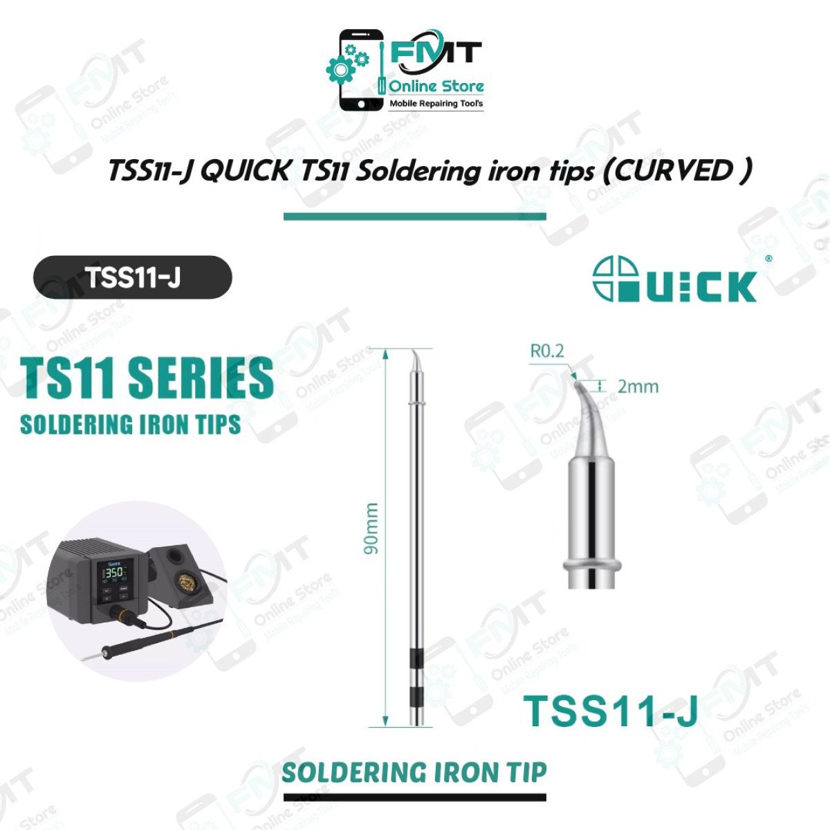 TSS11-J QUICK TS11 Series Soldering iron tips (CURVED)