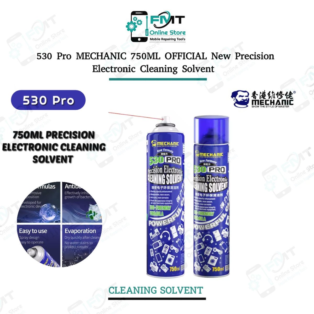 530 Pro MECHANIC 750ML OFFICIAL New Precision Electronic Cleaning Solvent