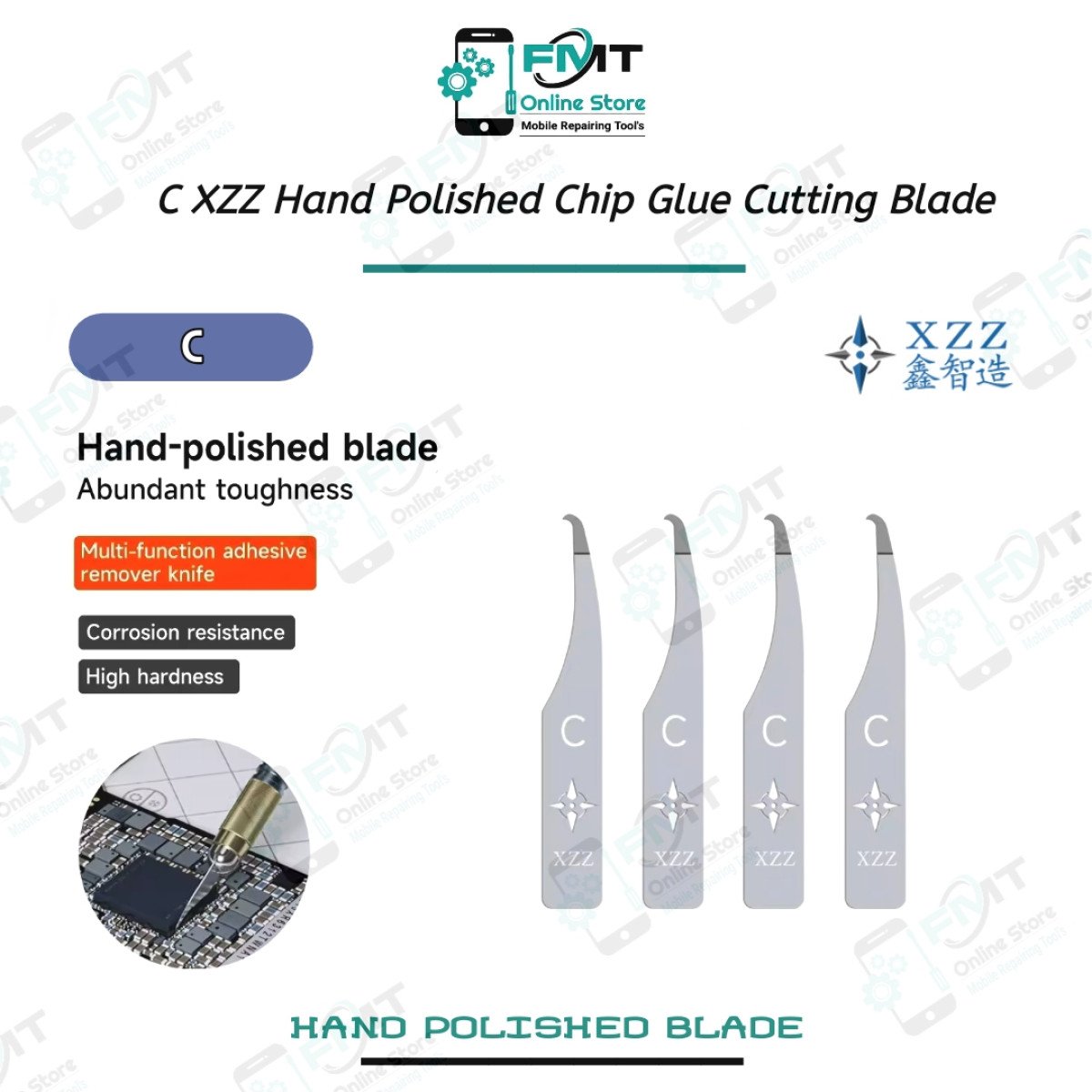 C XZZ HAND Polished iC and Motherboard Degumming Blade