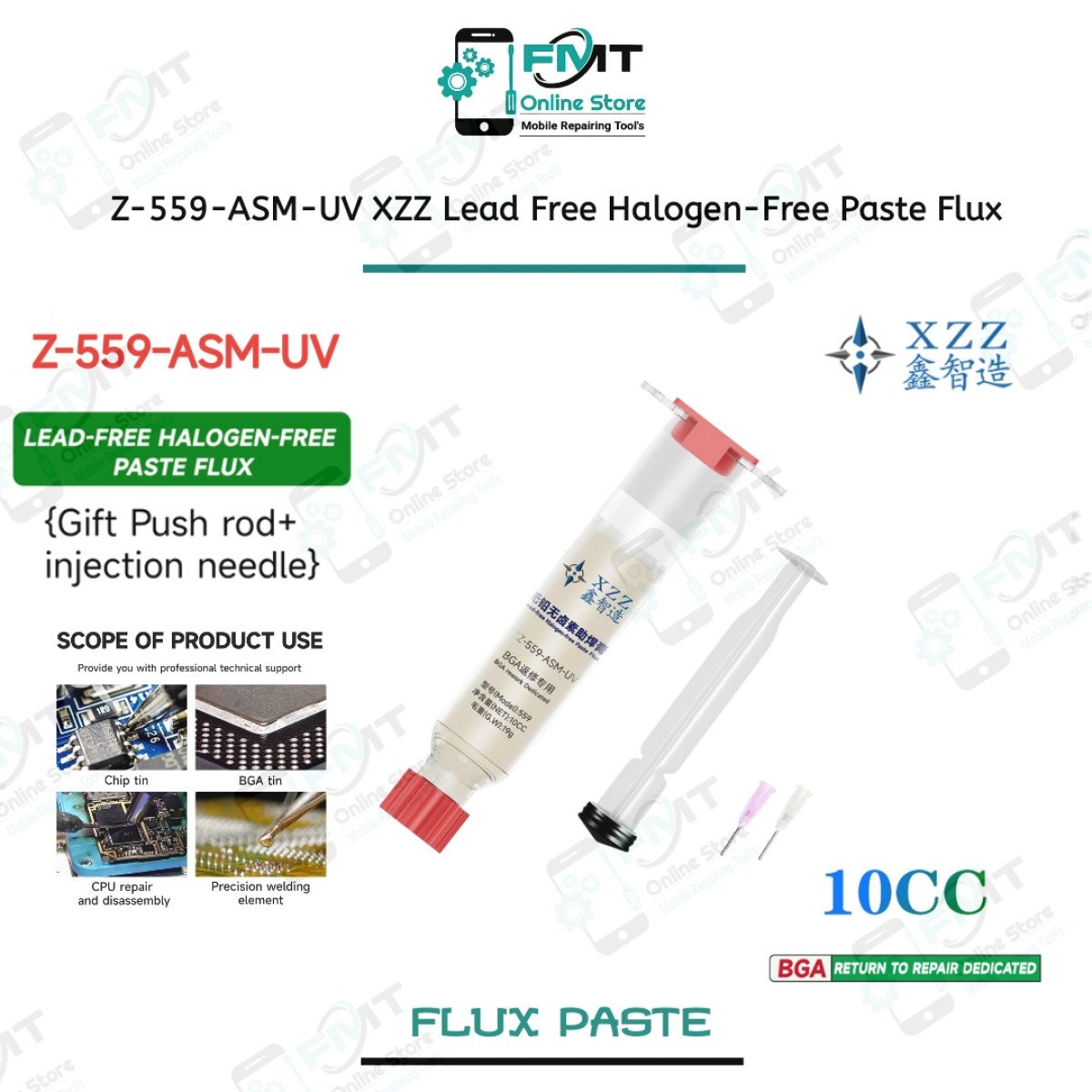 Z-559-ASM-UV XZZ 10CC Lead Free , Halogen-Free Paste Flux.