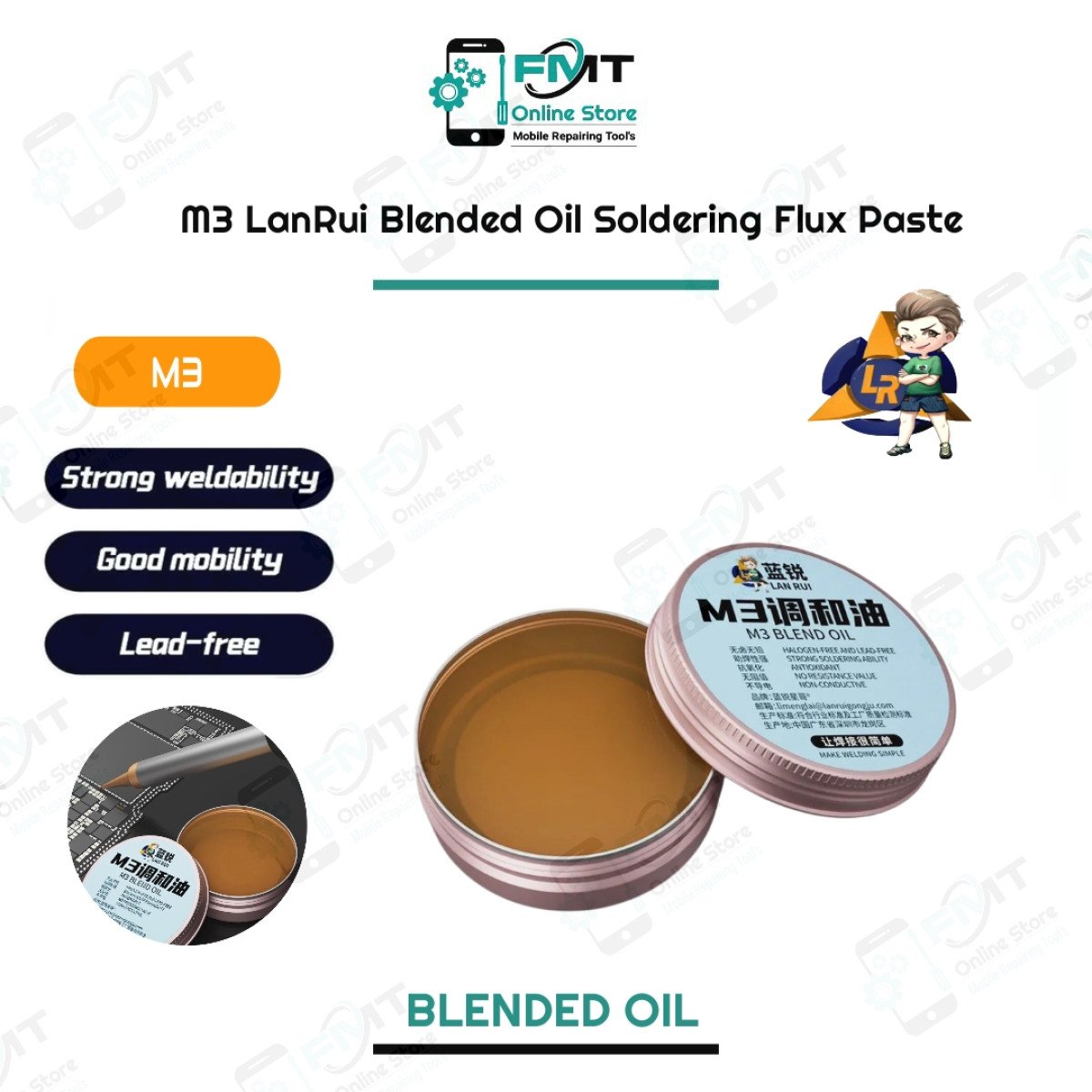 M3 LanRui Blended Oil Soldering Flux Paste