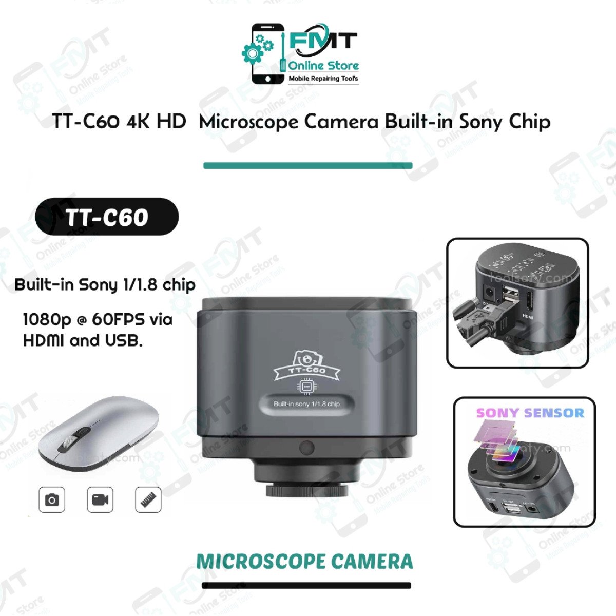 TT-C60 4K HD Microscope Camera Built-in Sony Chip