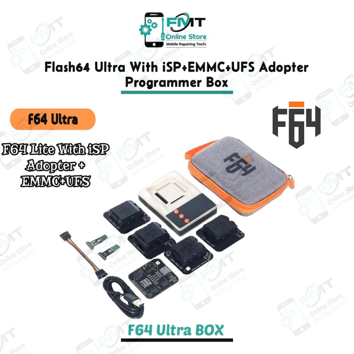 Flash64 Lite With iSP+EMMC +UFS Adopter Programmer box